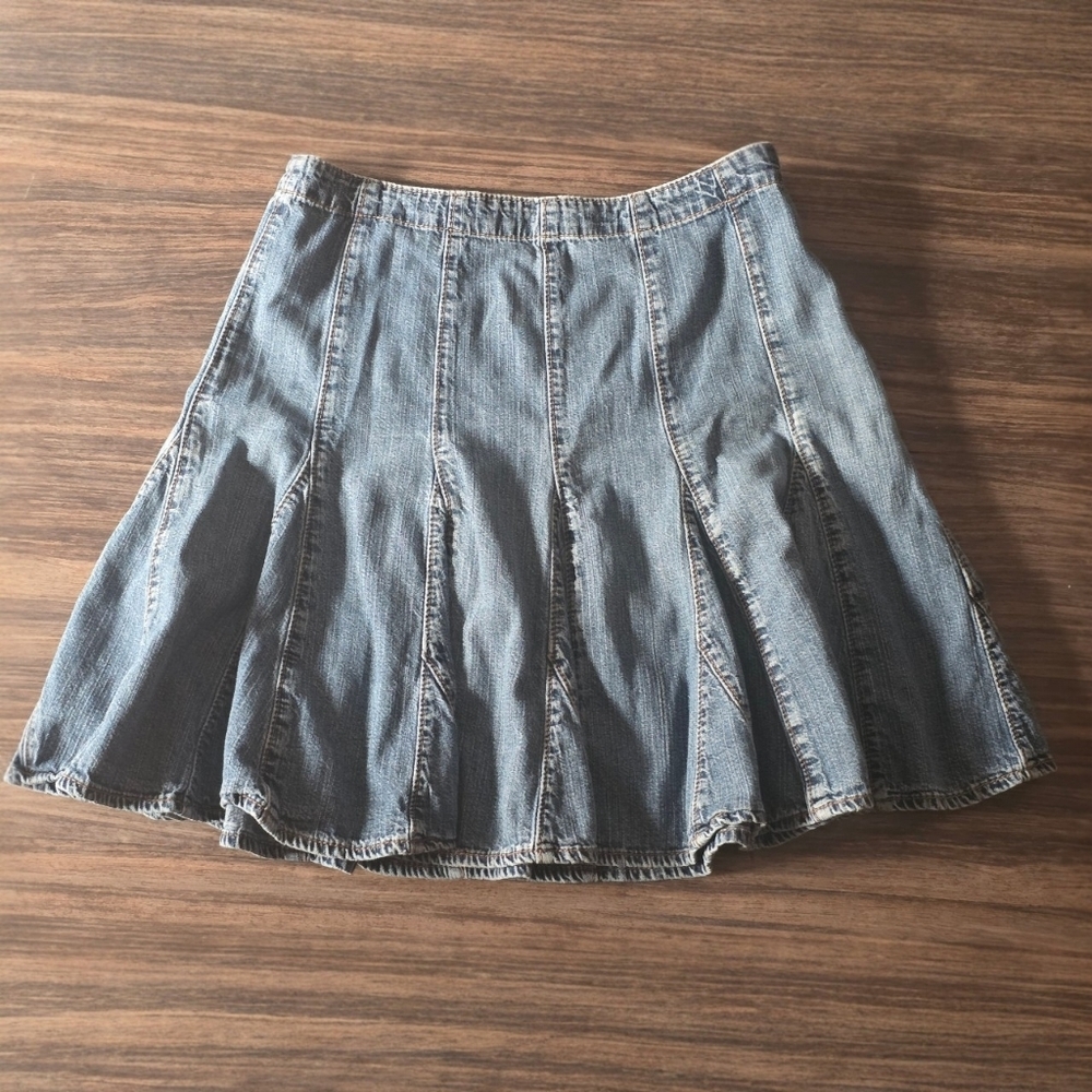 VINTAGE 2004 GAP Y2K Denim Panelled Skirt Size 2